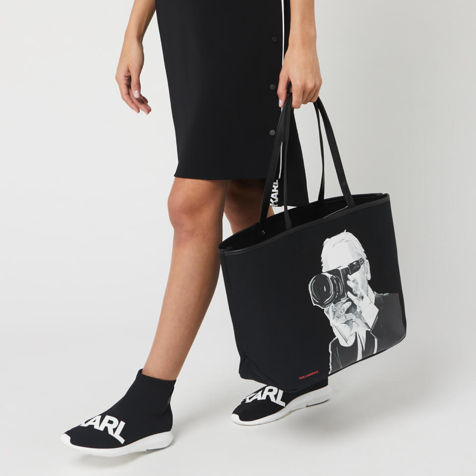 Karl Lagerfeld Legend Collection Women's Karl Legend Photographer Canvas Tote Bag - Black