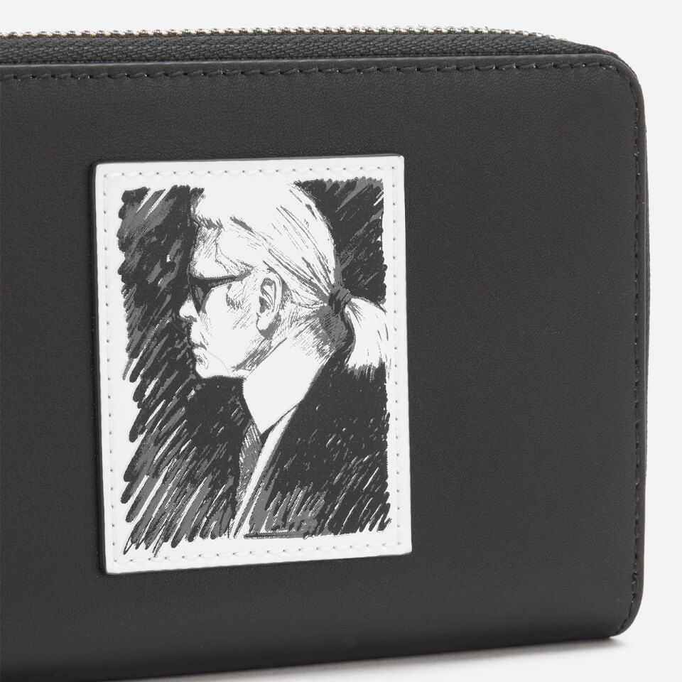 Karl Lagerfeld Legend Collection Women's Karl Legend Medium Zip Wallet - Black