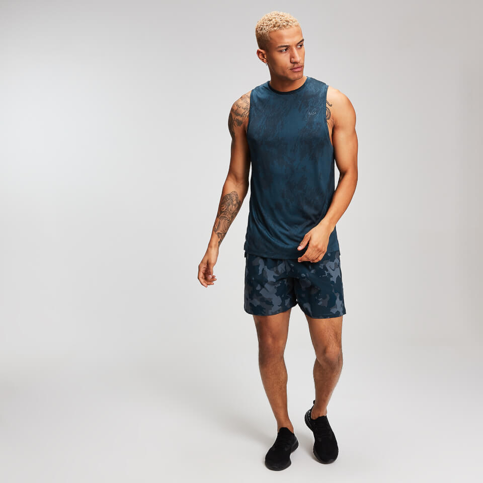 MP Men's Training Stretch Woven Shorts - Washed Blue-Camo