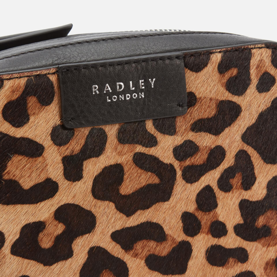 Radley Women's Alba Place Faux Leopard Small Cross Body Bag Zip Around - Black