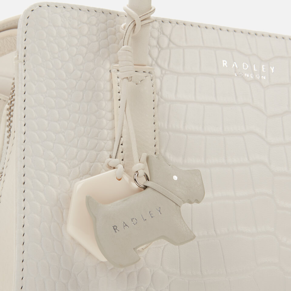 Radley Women's Liverpool Street Faux Croc Small Zip Around Grab Multiway Bag - White