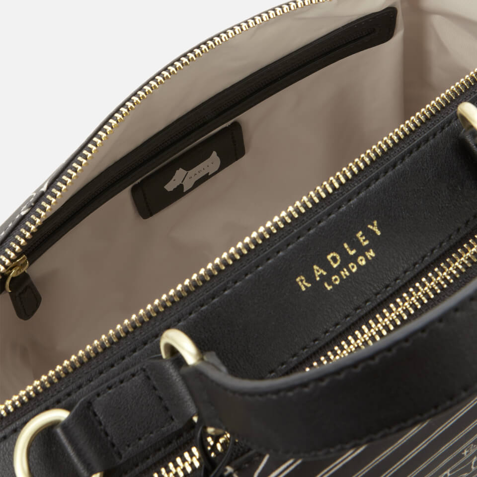 Radley Women's Radley Stripe Oilskin Medium Zip Around Multiway Bag - Black