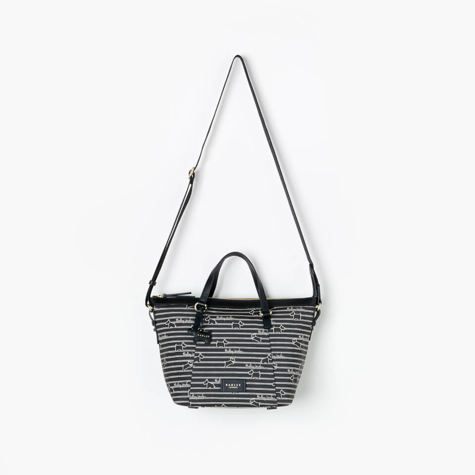 Radley Women's Radley Stripe Oilskin Medium Ziptop Multiway Bag - Black