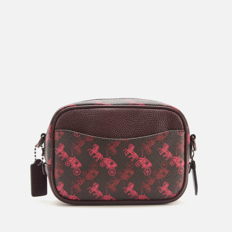 Coach 1941 Women's Coated Canvas Heart Print Camera Bag - Black/Oxblood