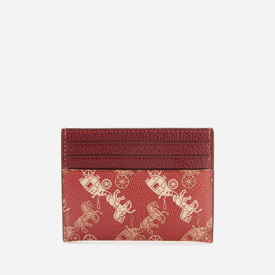 Coach 1941 Women's Coated Canvas Flat Card Case - Red