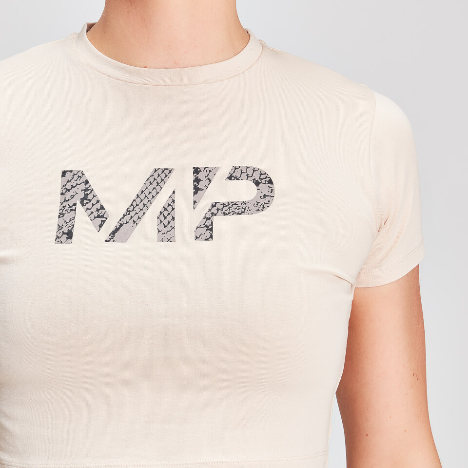 MP Animal Snake Seamless Women's Cropped T-Shirt - Desert