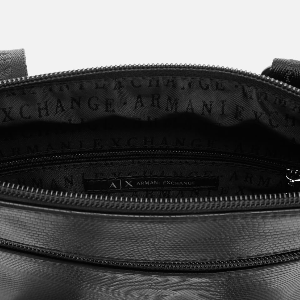 Armani Exchange Men s Small Flat Cross Body Bag Black Lizard
