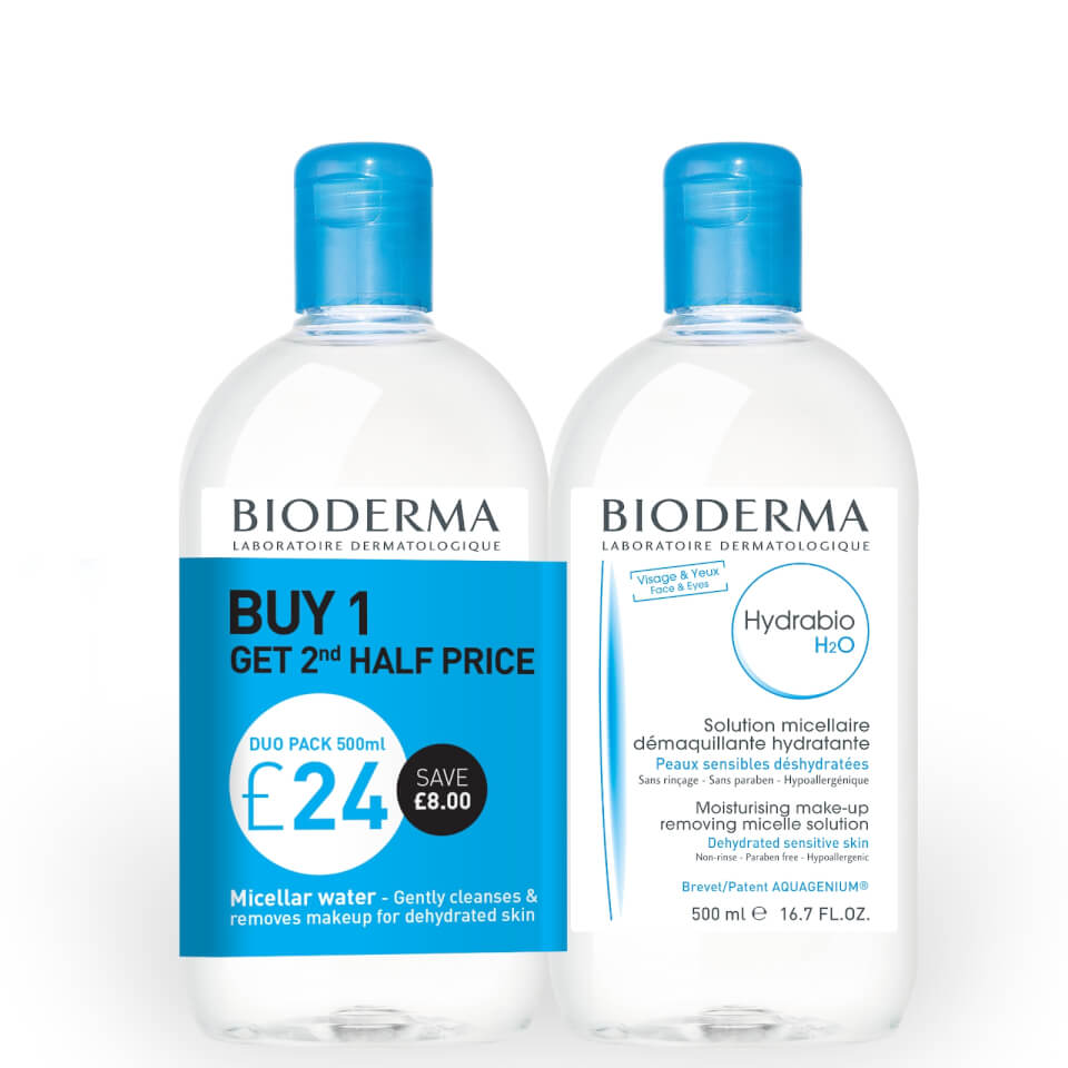 Bioderma Hydrabio Cleansing Micellar Water Dehydrated Skin Duo Pack 500ml