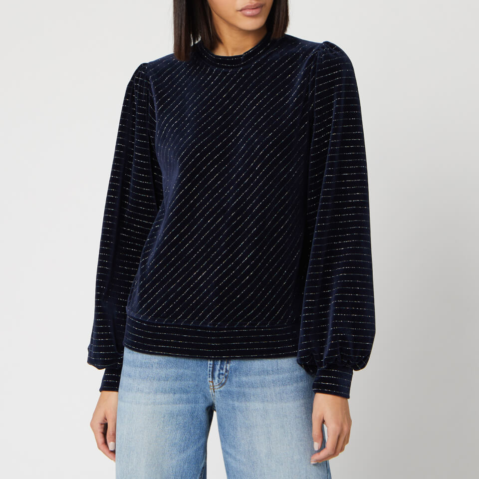 Ganni velvet sweatshirt hot sale