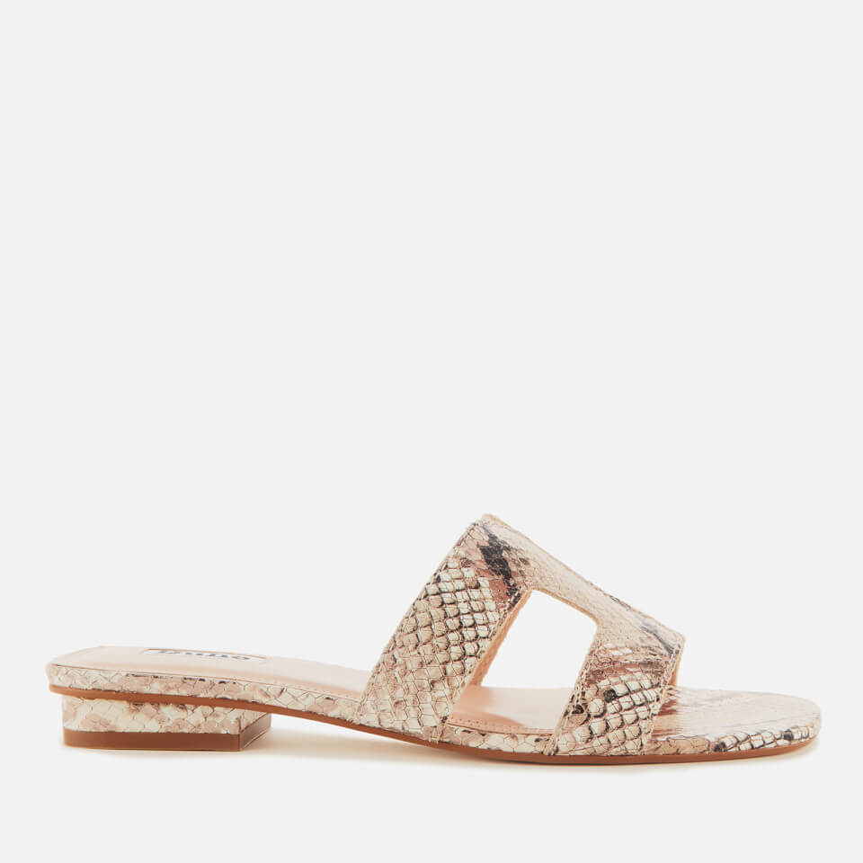 Dune snakeskin sandals deals