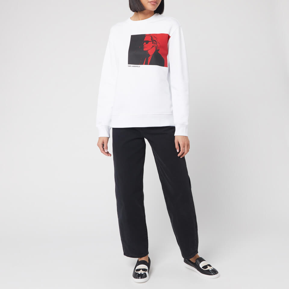Karl Lagerfeld Women's Legend Sweatshirt - White