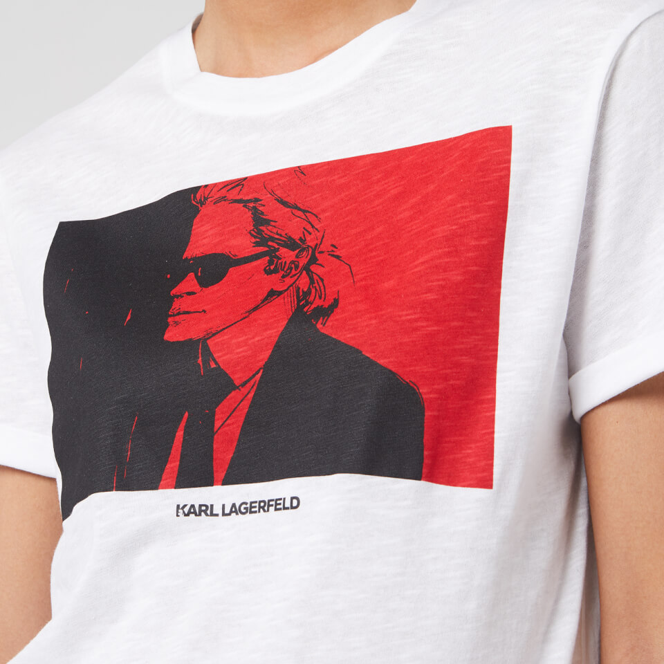 Karl Lagerfeld Women's Legend Colour Block T-Shirt - White