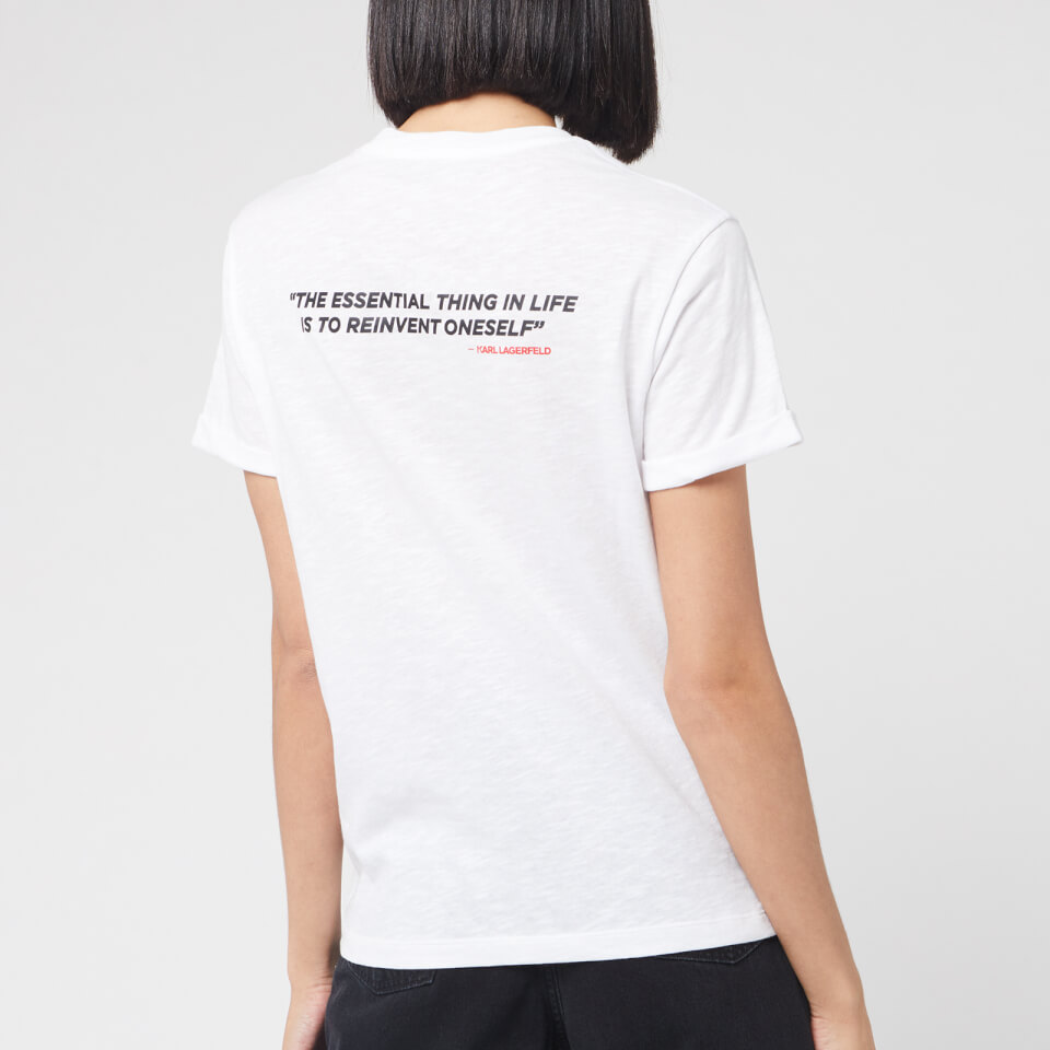 Karl Lagerfeld Women's Legend Colour Block T-Shirt - White