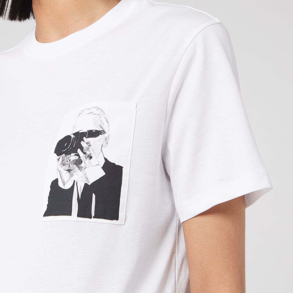 Karl Lagerfeld Women's Legend Pocket T-Shirt - White