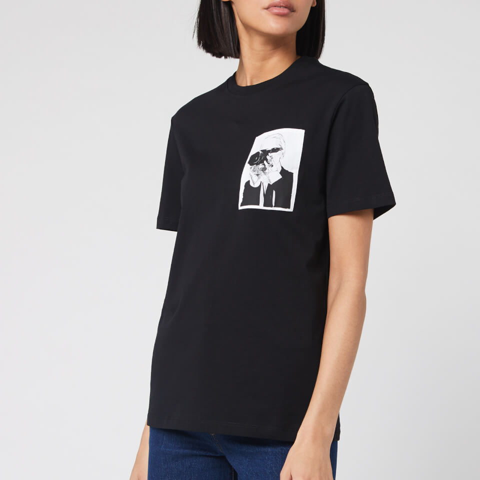 Karl Lagerfeld Women's Legend Pocket T-Shirt - Black