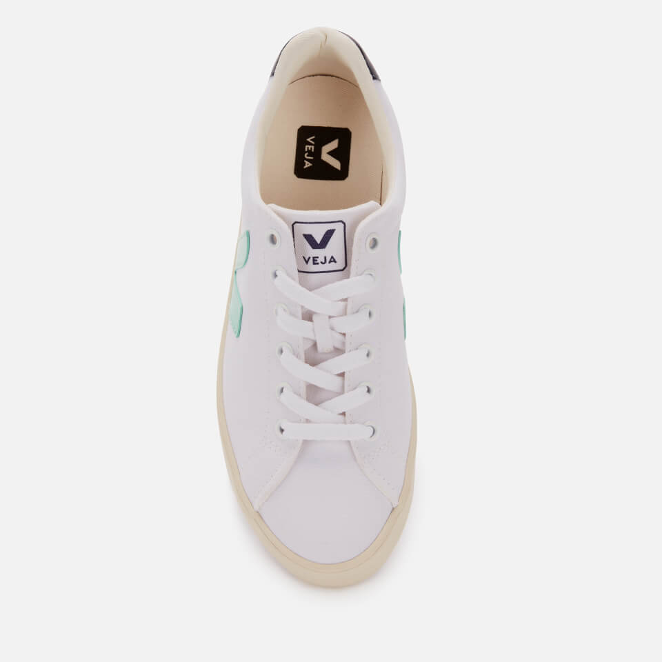 Veja Women s Esplar Se Canvas Trainers White Turquoise Nautico Allsole