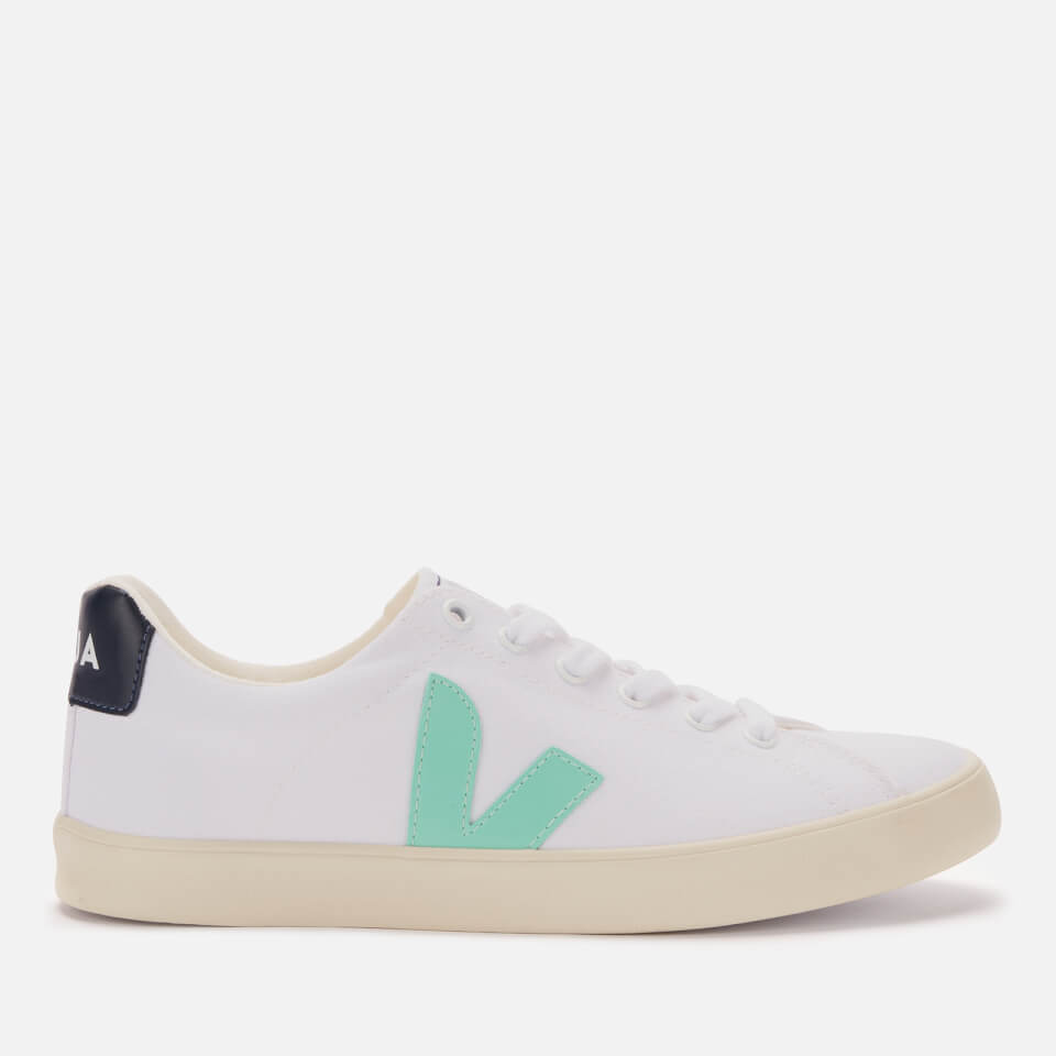 Veja Women s Esplar Se Canvas Trainers White Turquoise Nautico Allsole