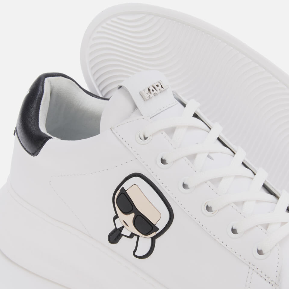 KARL LAGERFELD Men's Kapri Karl Ikonic 3D Lace Leather Trainers - White