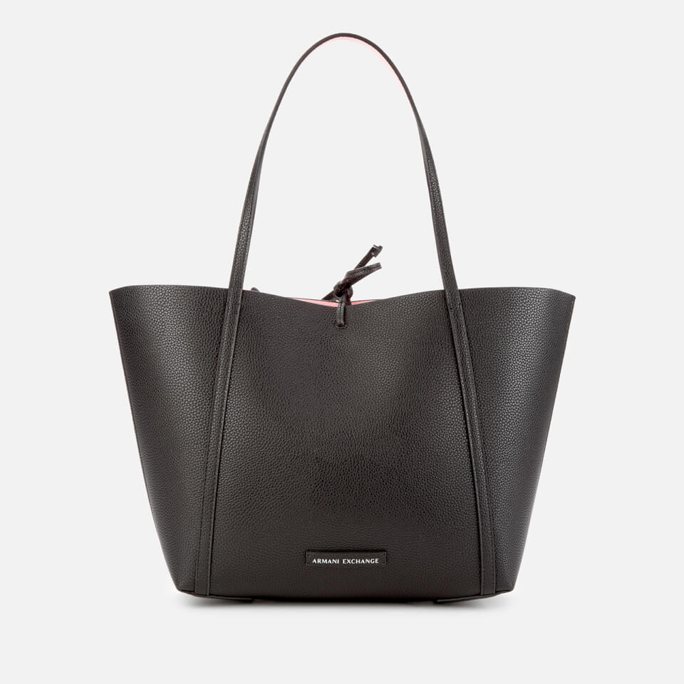 Armani Exchange Women's Reversible Shopping Bag - Black/Rose Quartz
