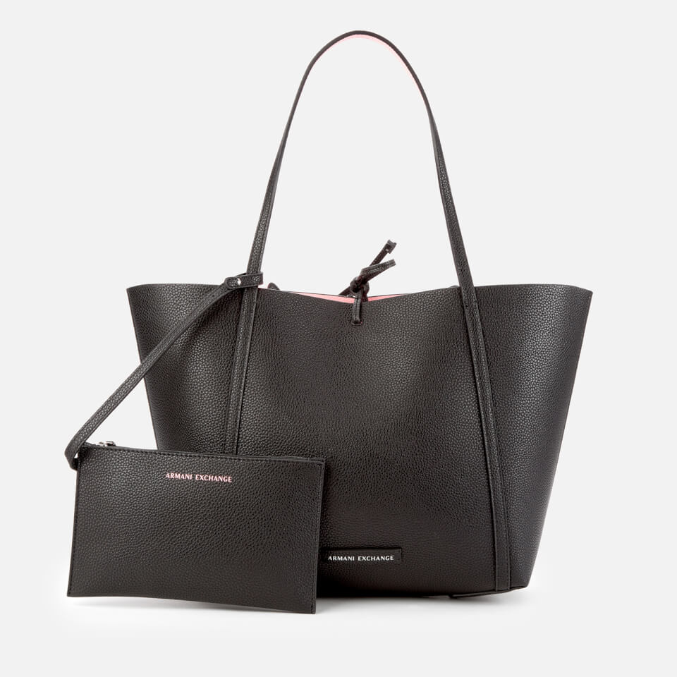 Armani Exchange Women's Reversible Shopping Bag - Black/Rose Quartz