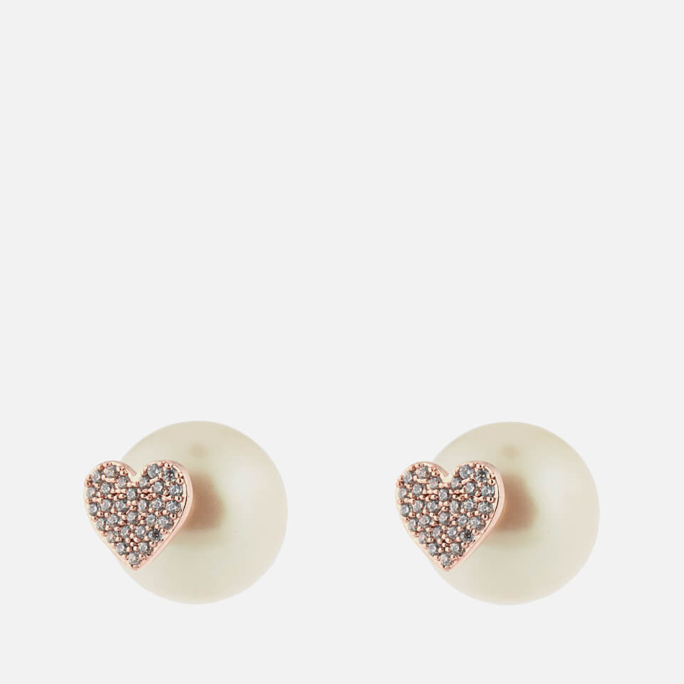 Kate Spade Jewelry | Kate Spade Yours Truly Pave Heart Studs Earrings | Color: Gold | Size: Os | Aishahshakir's Closet