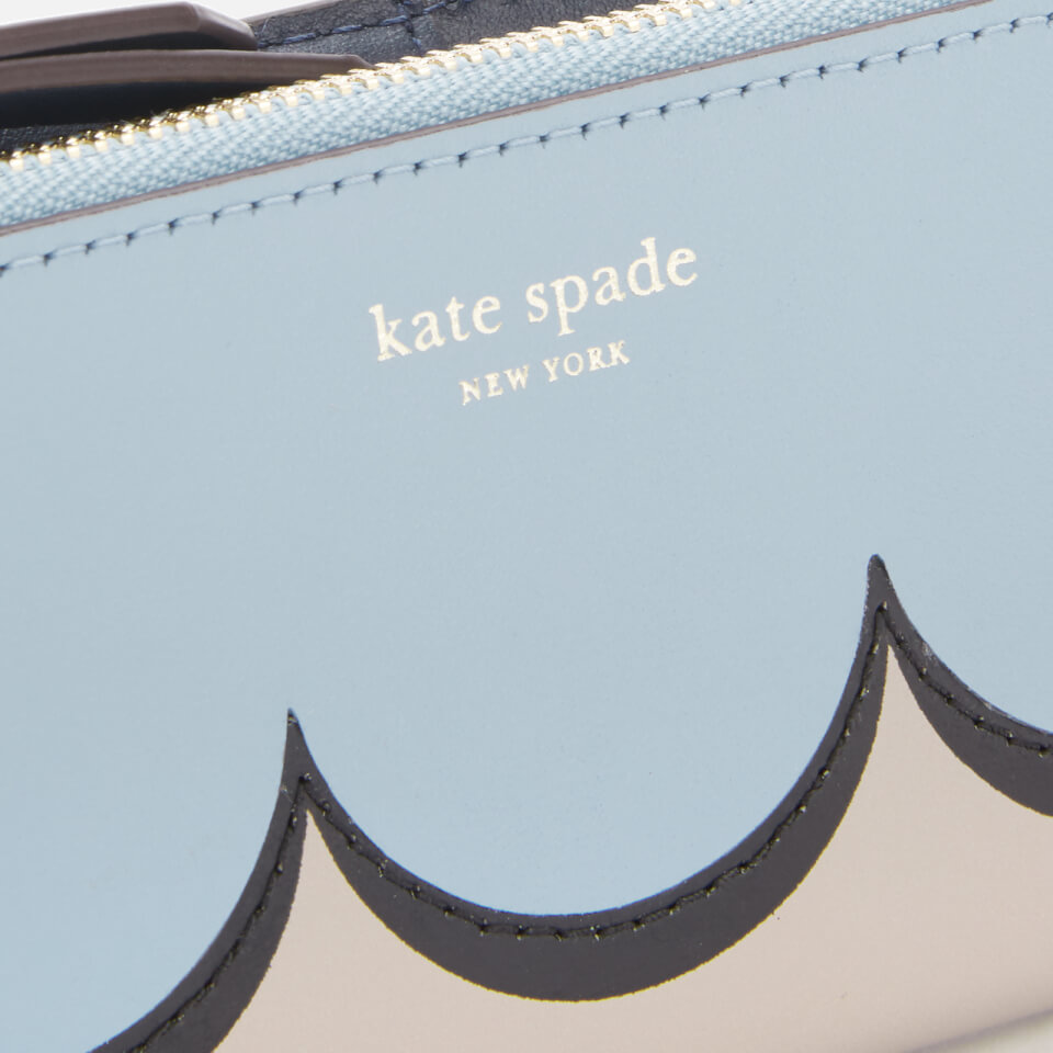 Kate Spade New York Women's Intarsia Scallop Small Slim Bifold Wallet - Horizon Blue