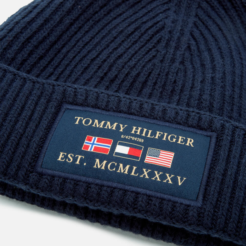 Tommy Hilfiger Men's Outdoors Patch Beanie Hat - Sky Captain