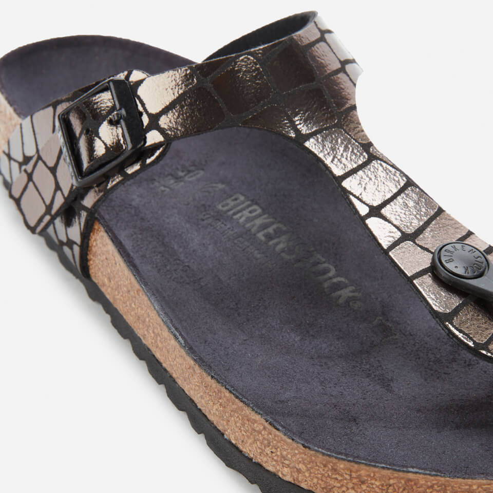 birkenstock gizeh gator gleam black
