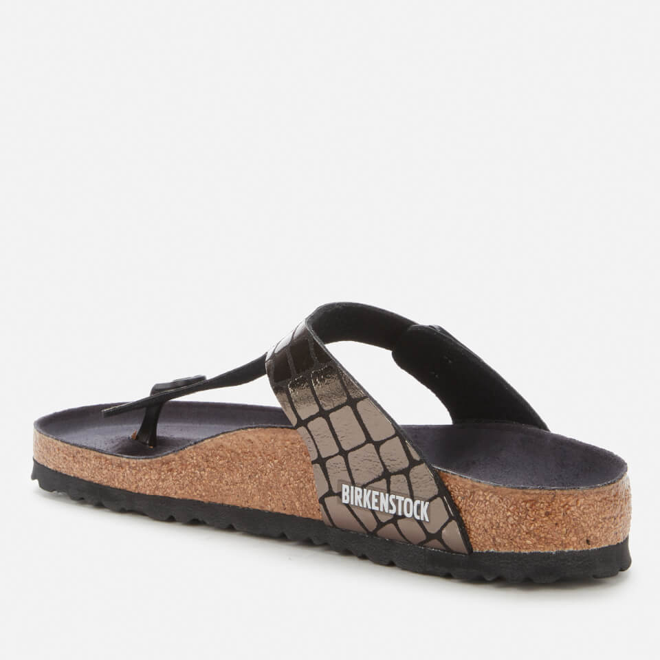 birkenstock gizeh gator gleam black