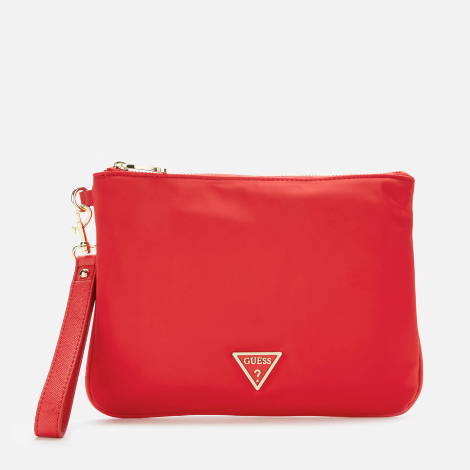 Guess Women's Did I Say 90s? Flat Top Zip Pouch - Red