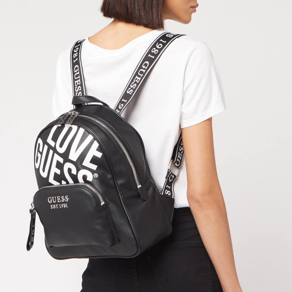 Guess Women's Haidee Large Logo Backpack - Black