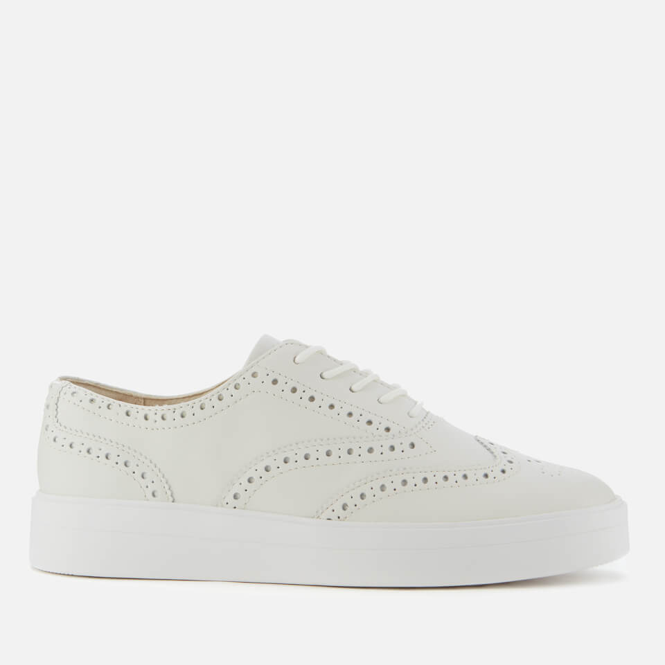Clarks Women s Hero Leather Brogue Trainers White UK 3 Allsole