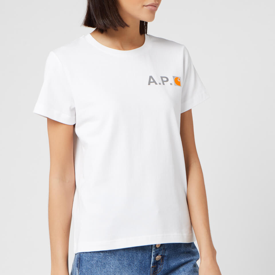 A.P.C. X Carhartt Women's Fire T-Shirt - White - XS | Coggles