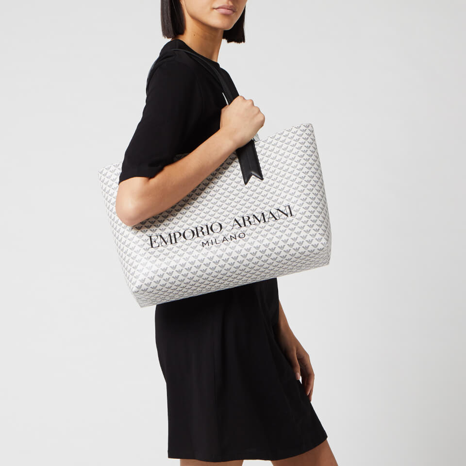 Emporio Armani Women's Frida Shopping Bag - White/Black