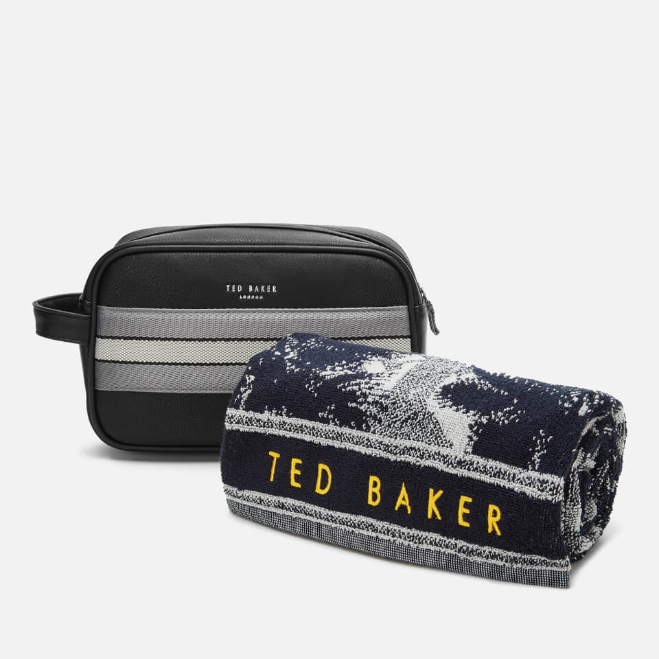 Ted Baker Men's Endset Washbag and Towel Gift Set - Black