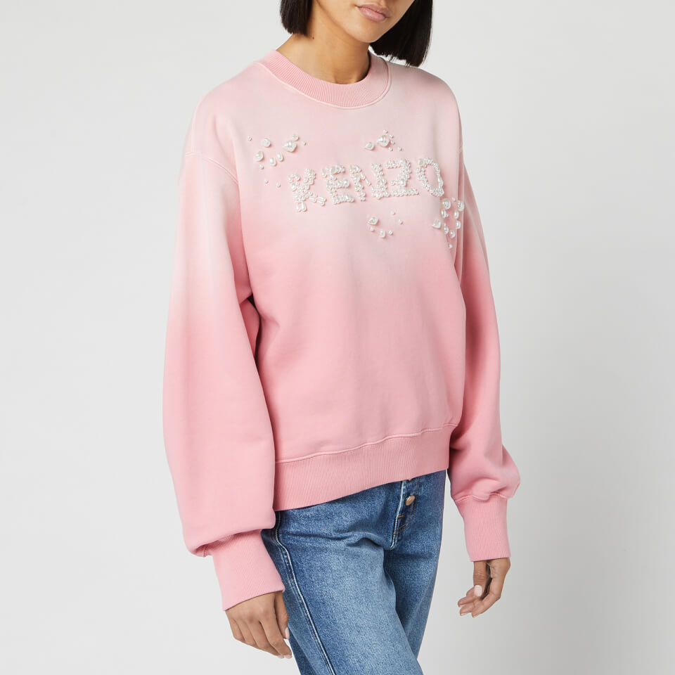 KENZO Women's Bubble Sweatshirt with Pearls Logo - Flamingo Pink - XS |  Coggles