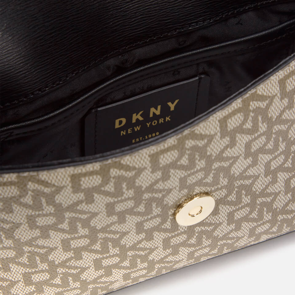 DKNY Women's Bryant Medium Flap Cross Body Bag - Chino/Black
