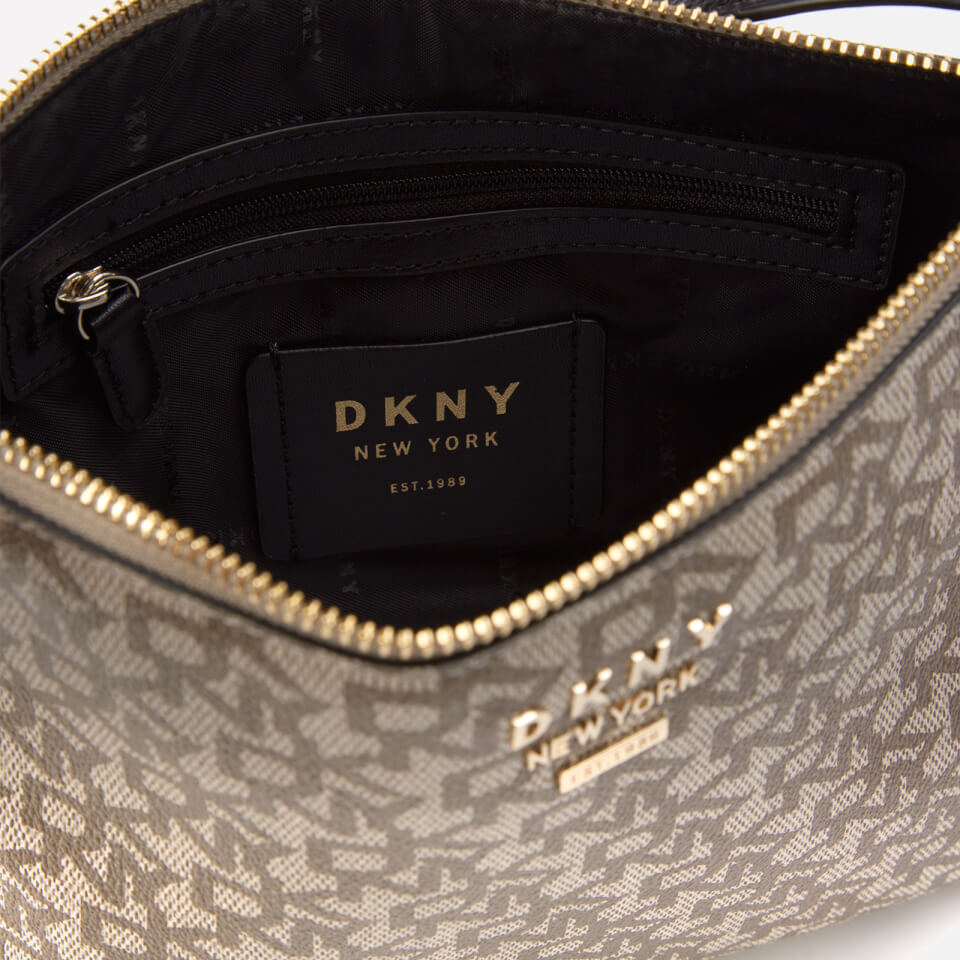 DKNY Women's Whitney Logo Flat Cross Body Bag - Chino/Black