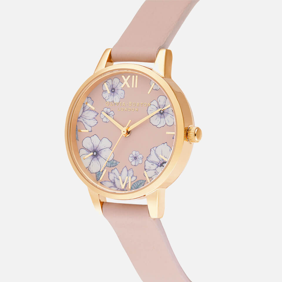 Olivia Burton Women's Groovy Blooms Eco Watch - Candy Pink & Gold