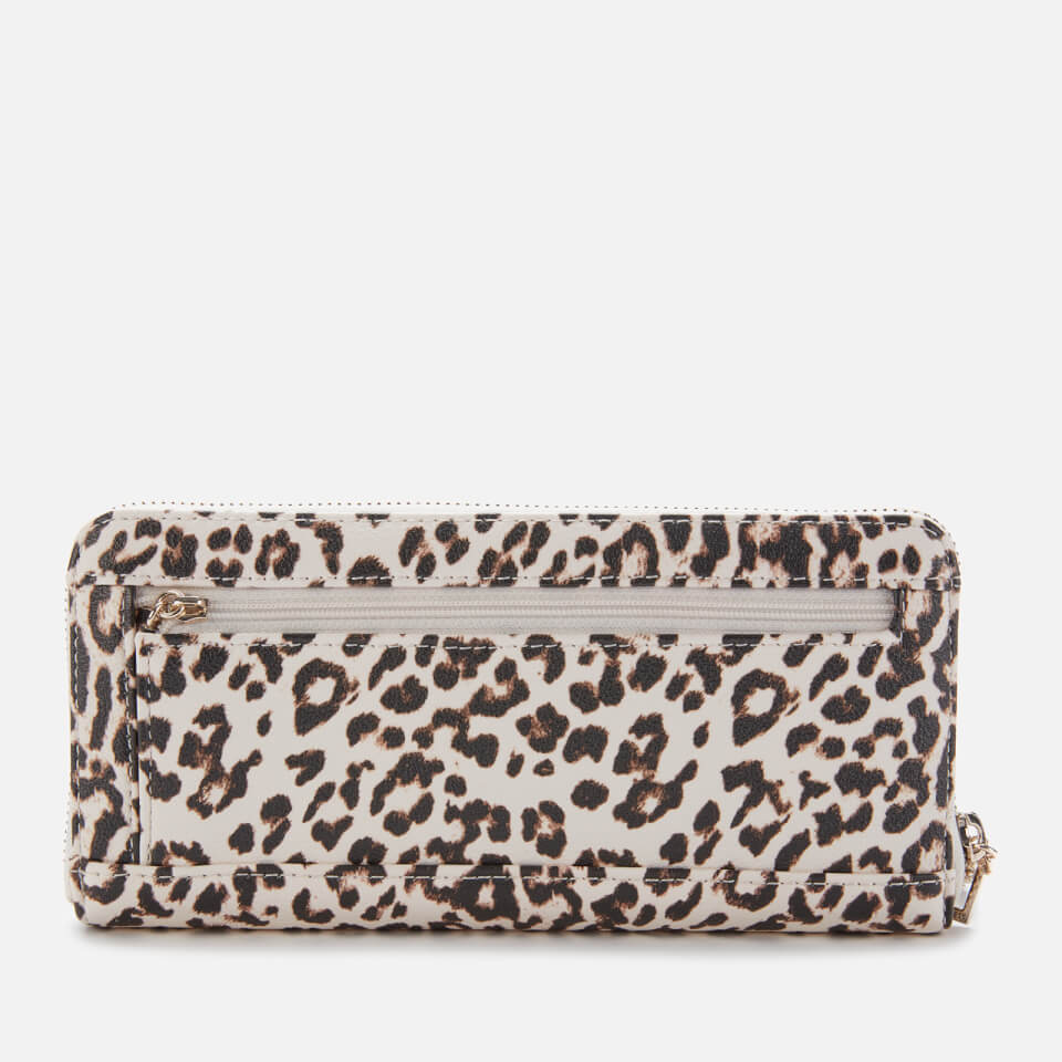 Guess Women's Lorenna Large Zip Around Wallet - Leopard