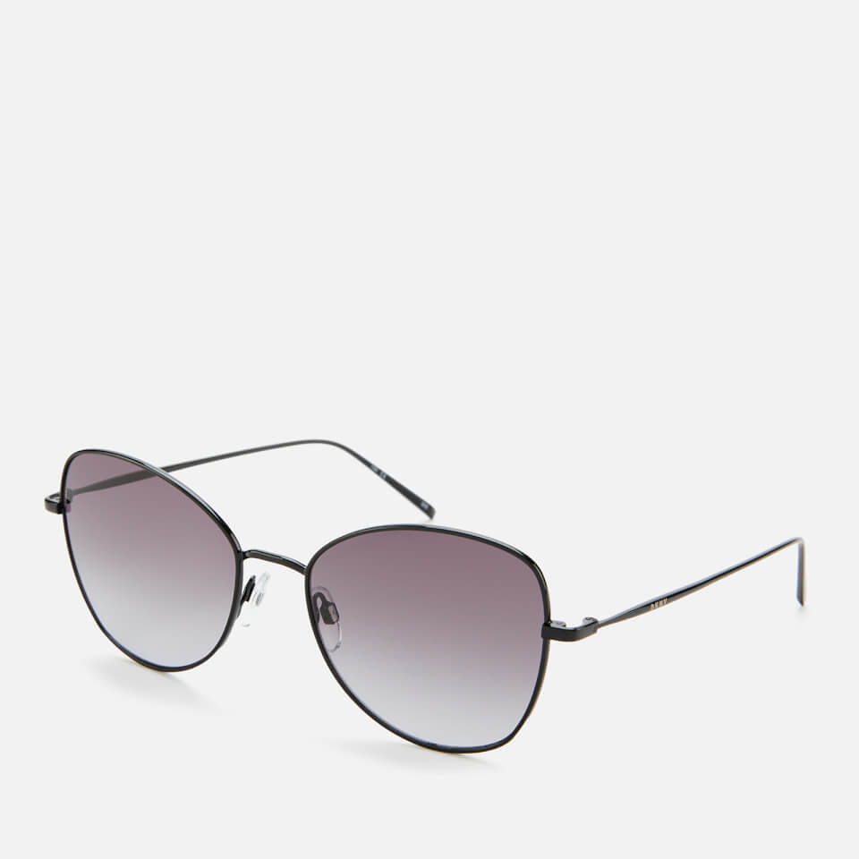 DKNY Women's Cat Eye Metal Frame Sunglasses - Black