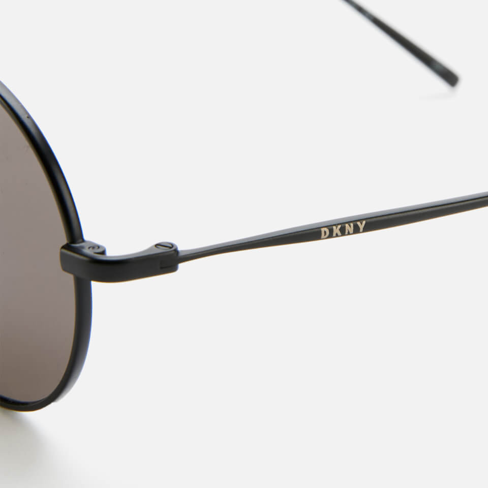 DKNY Women's Round Frame Sunglasses - Gunmetal/Smoke
