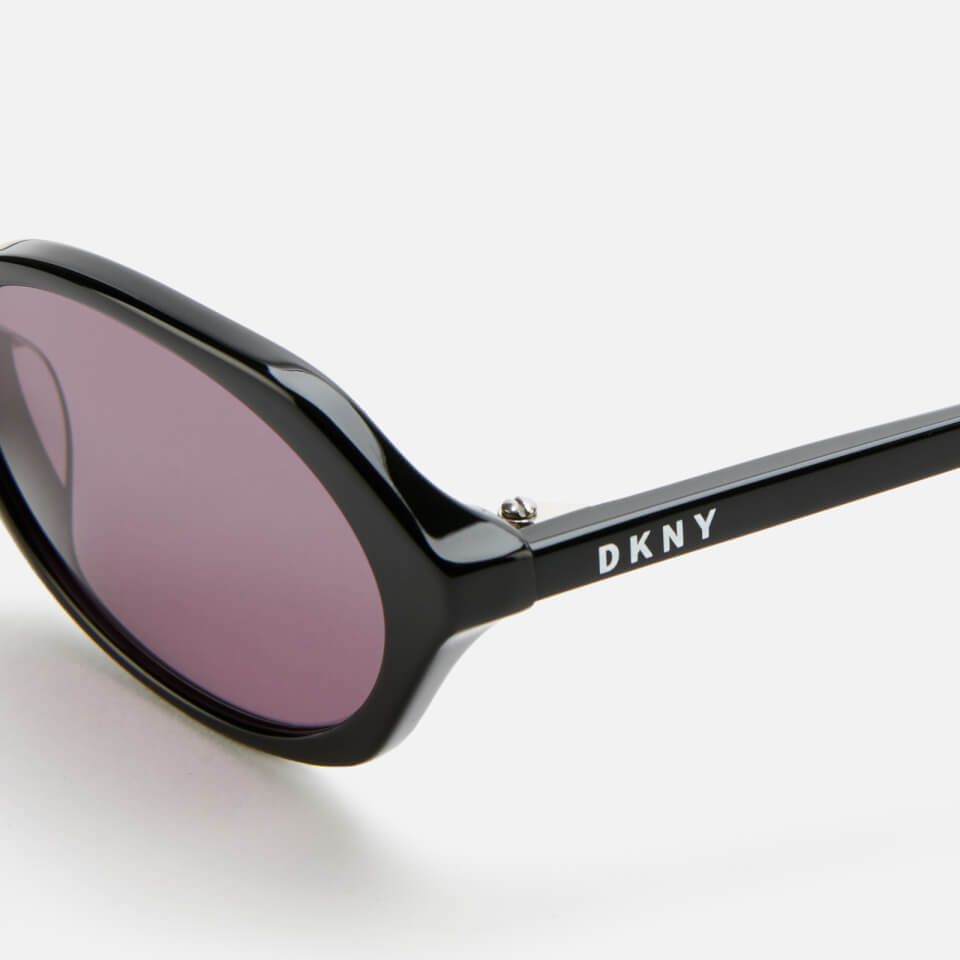 DKNY Women's Oval Acetate Sunglasses - Black