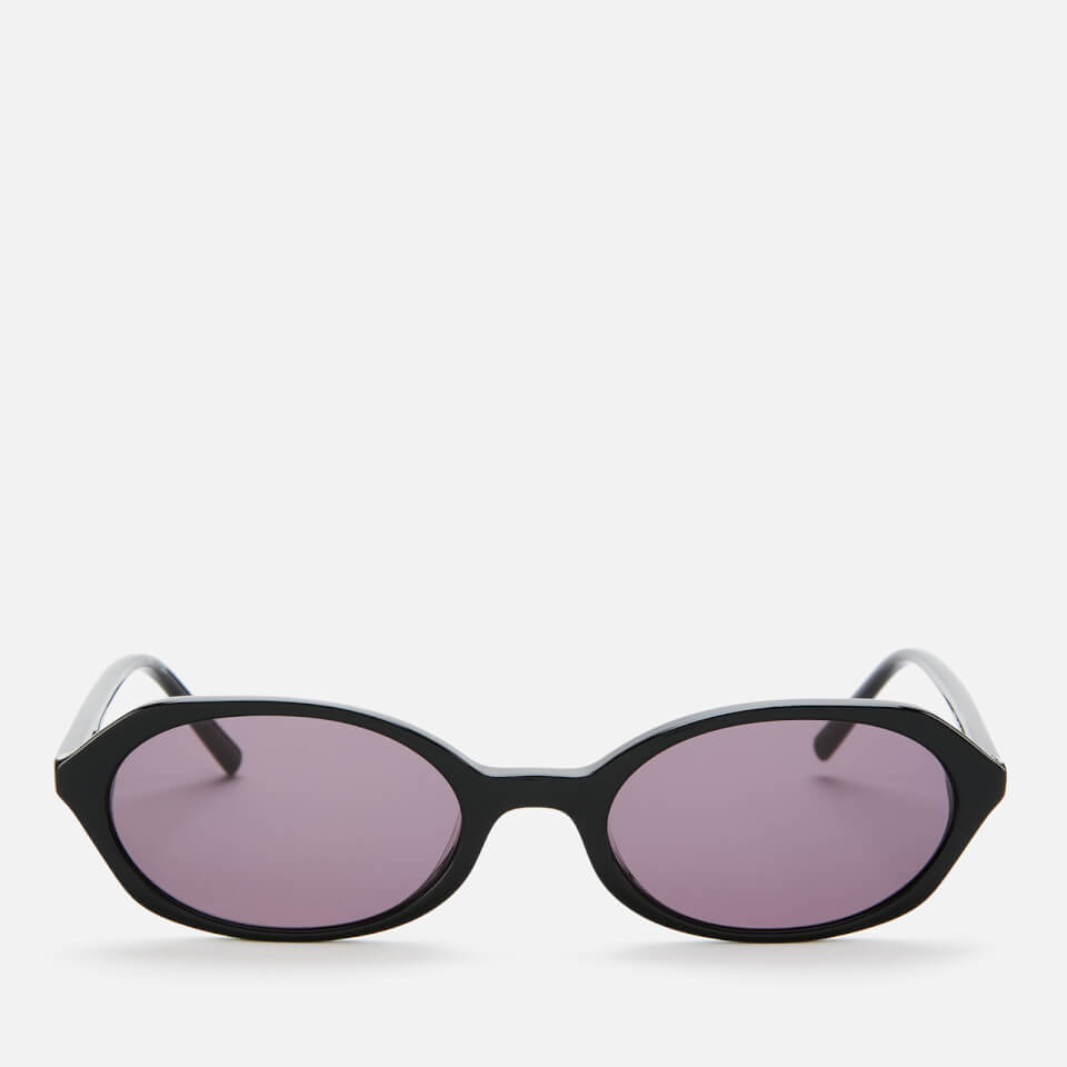 DKNY Women's Oval Acetate Sunglasses - Black