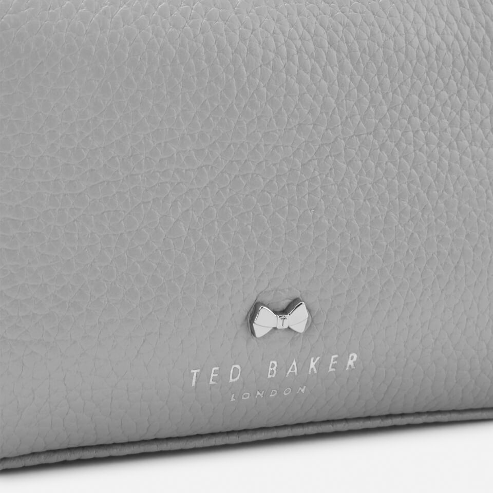 Ted Baker Women's Panse Leather Bow Stud Mini Make Up Bag - Light Grey