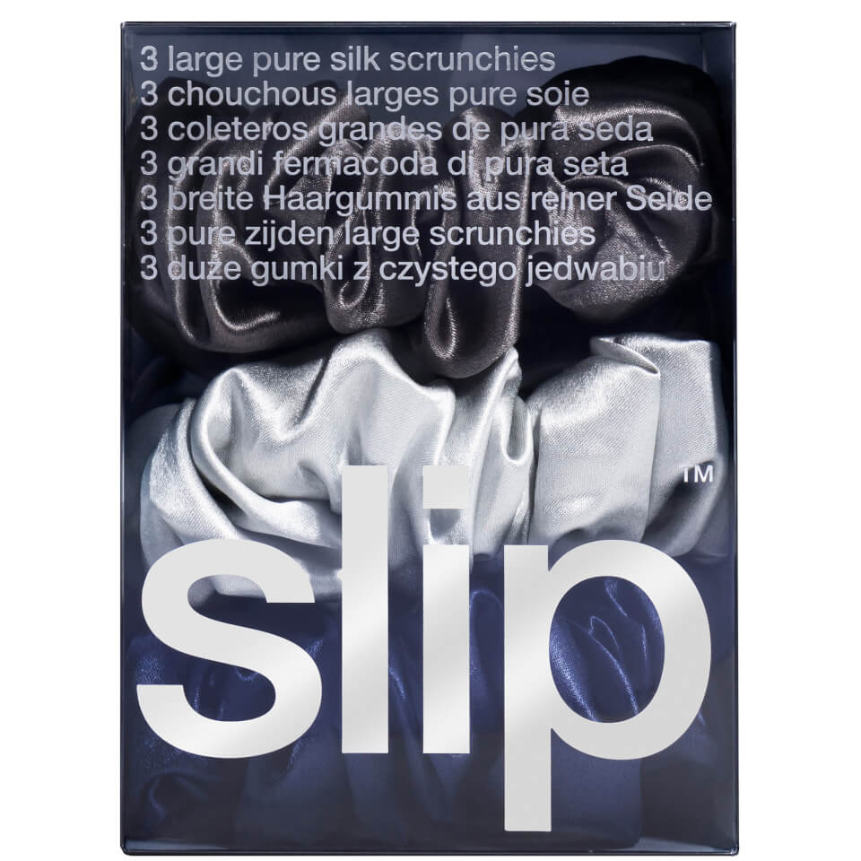 Slip Silk Large Scrunchies - Midnight (Pack of 3)