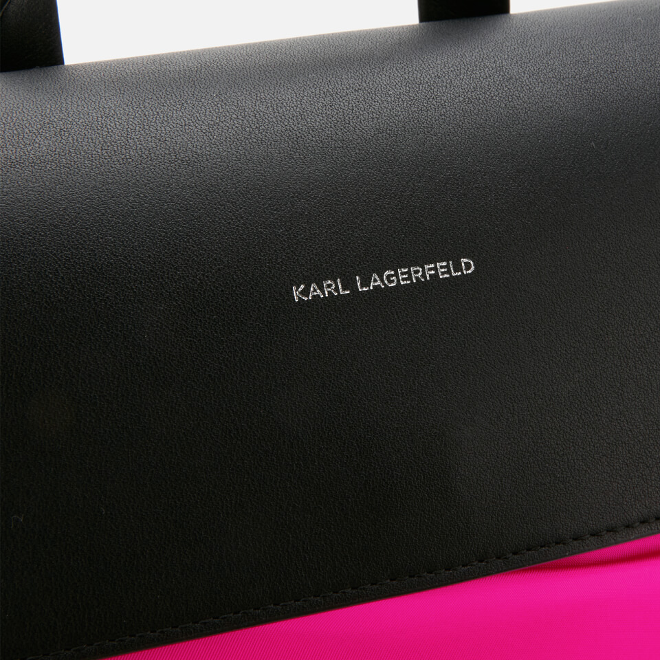 Karl Lagerfeld Women's K/Ikon Nylon Backpack - Fuchsia/Black