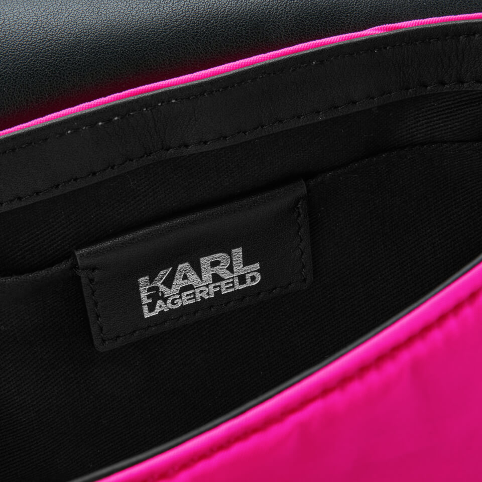 Karl Lagerfeld Women's K/Ikon Nylon Belt Bag - Fuchsia/Black