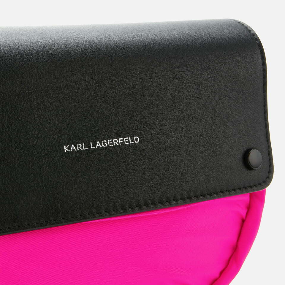 Karl Lagerfeld Women's K/Ikon Nylon Belt Bag - Fuchsia/Black