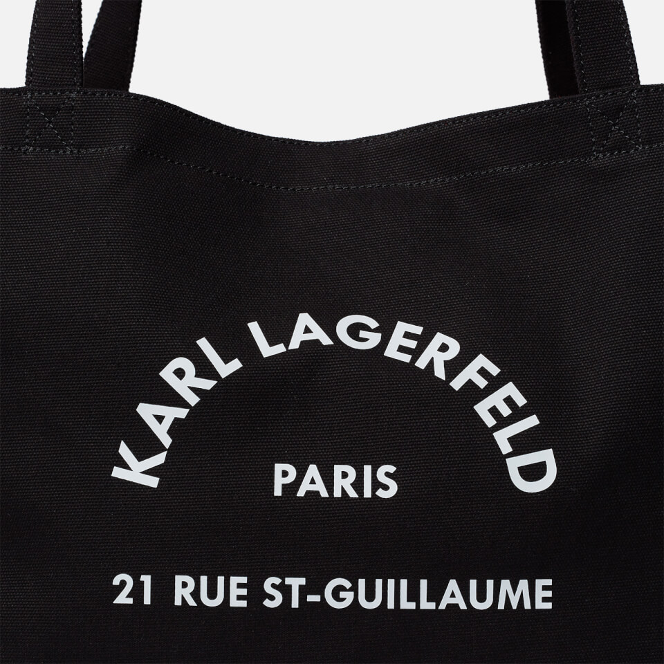 KARL LAGERFELD Women's K/Rue St Guillaume Canvas Tote Bag - Black